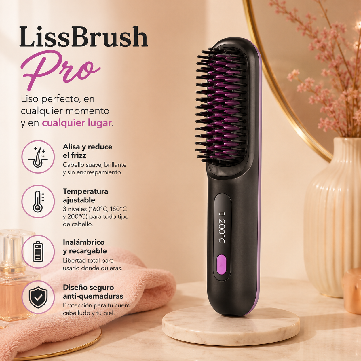 🌟CEPILLO LissBrush Pro + 2 ACCESORIOS GRATIS 🎁