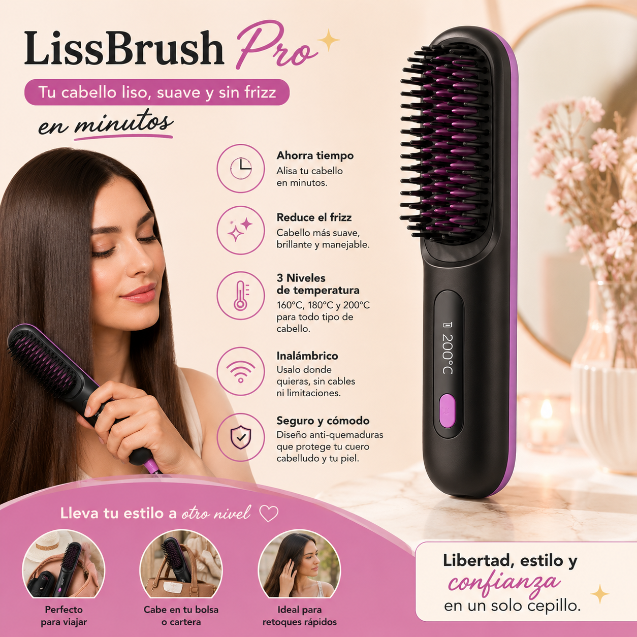 🌟CEPILLO LissBrush Pro + 2 ACCESORIOS GRATIS 🎁