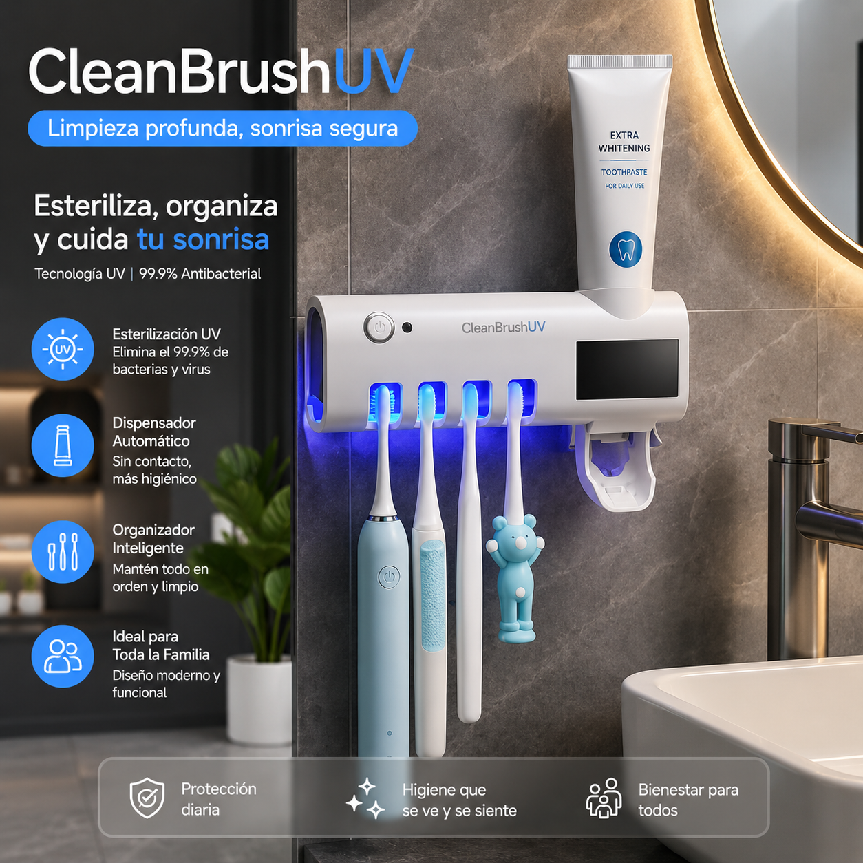 🦷CleanBrushUV Esterilizador Higiénico🪥