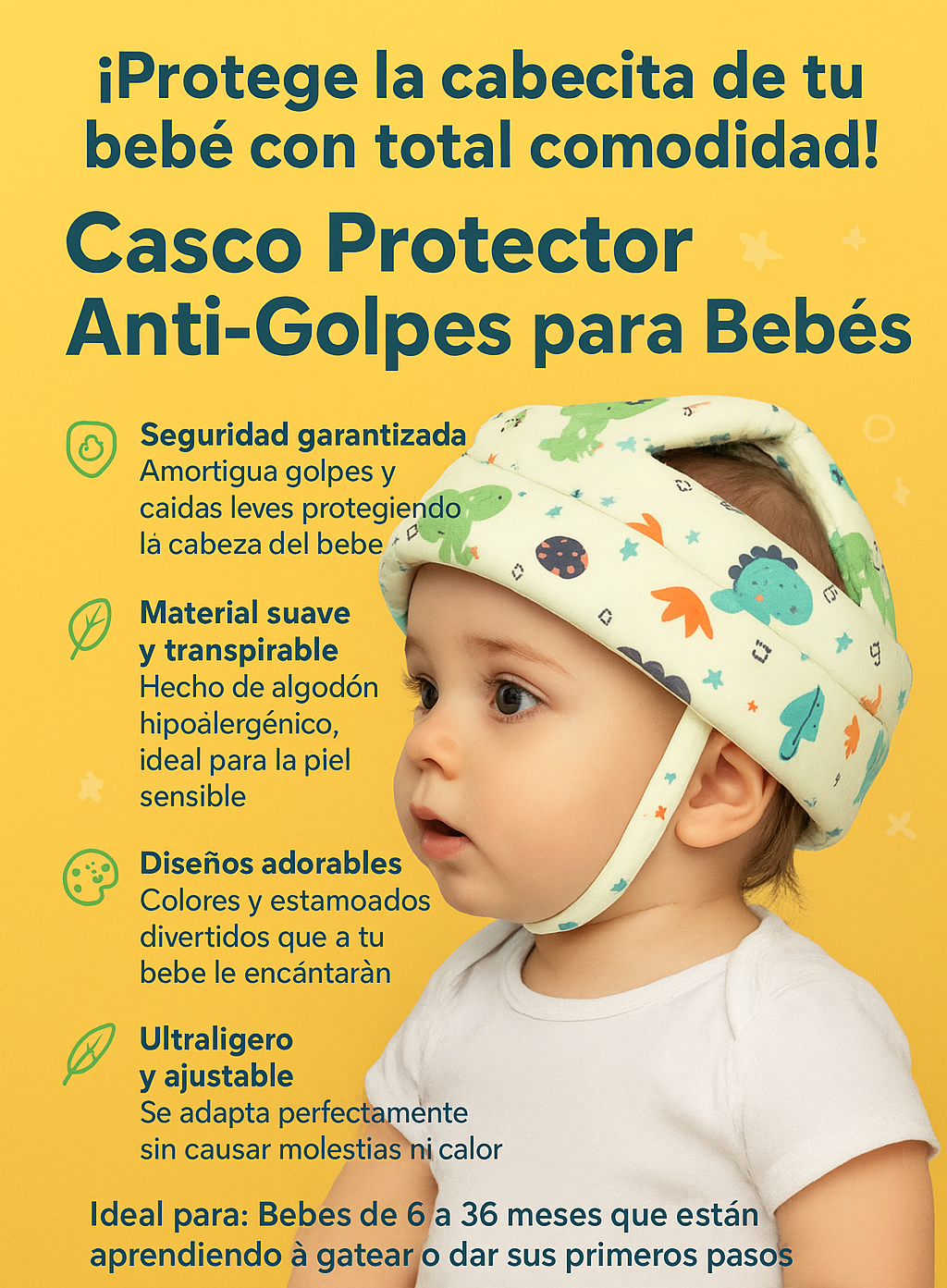Casco Protector Anti golpes para bebes