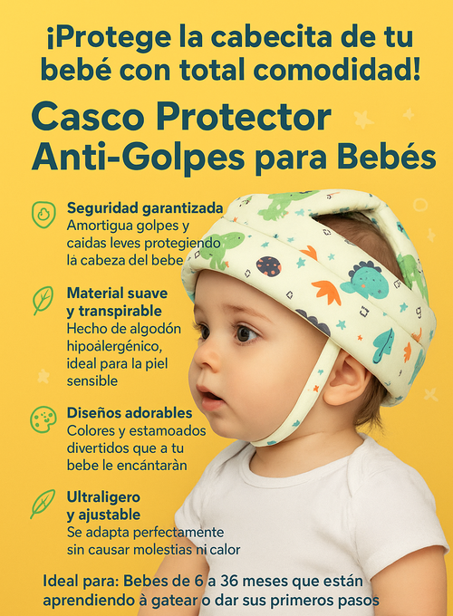 Casco Protector Anti golpes para bebes
