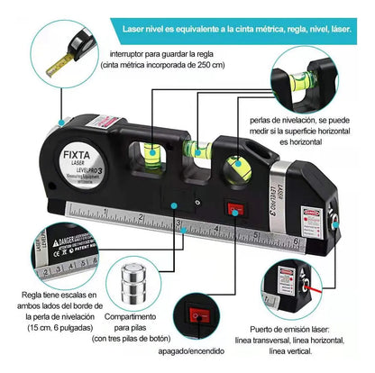 Nivelador de Medición Láser Multifuncional 4 en 1 HomeTecno™