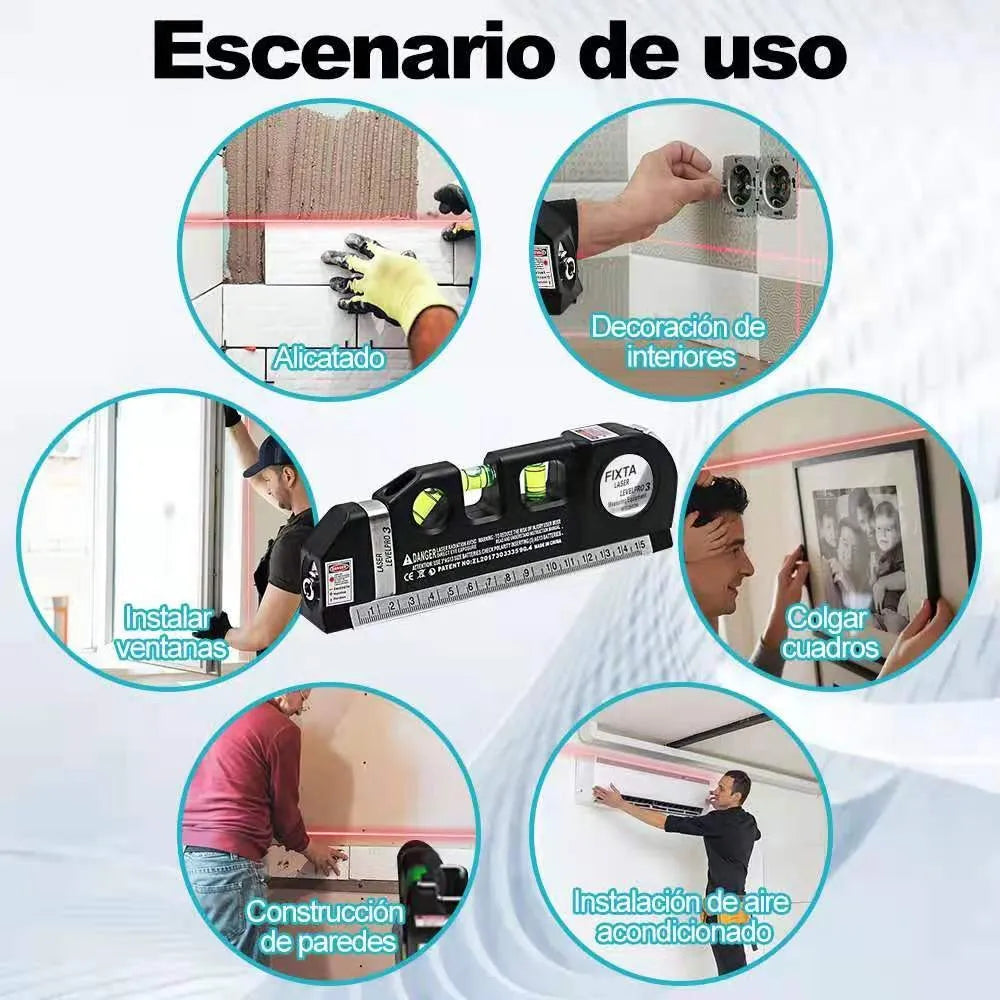 Nivelador de Medición Láser Multifuncional 4 en 1 HomeTecno™