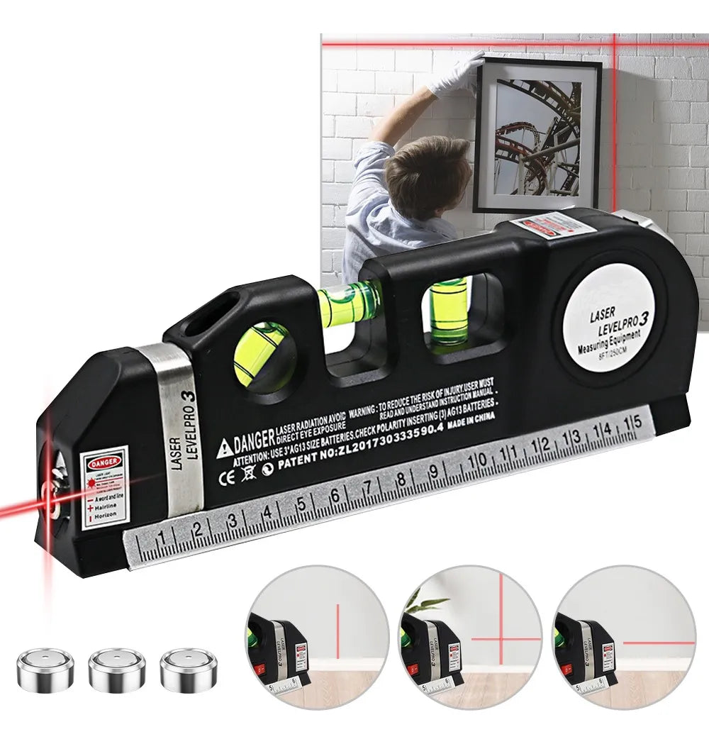 Nivelador de Medición Láser Multifuncional 4 en 1 HomeTecno™