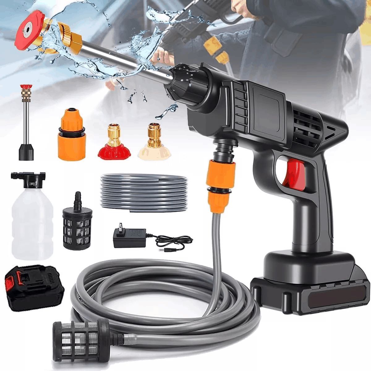 Hidrolavadora Inalambrica Jetforce™ + Pack de Accesorios + Maletin