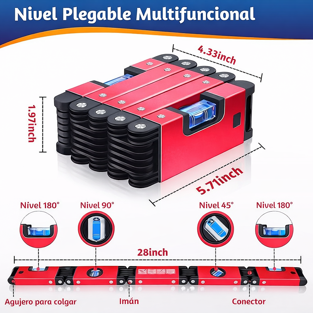 Nivel de Burbuja Plegable Multiángulo